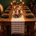 thumbnail image 5 of 2026 Christmas Home Party Decor 33x183cm Christmas Lace Table Runner Snowflake And Xmas Tree Hollow Print Tassel Table Runner White Vintage Lace Table Decor For Holiday Dining Table Decor, 5 of 6