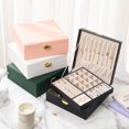 thumbnail image 5 of Caja de almacenamiento de joyas, organizador portátil de viaje, joyería para estuche para niñas, Ideal, 5 of 5