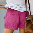 thumbnail image 4 of ZyeKqe Shorts for Women Drawstring Elastic Waist Casual Short Plus Size Summer Beach Shorts with Pockets, 4 of 6