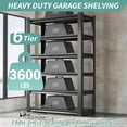 thumbnail image 5 of IKIMI 82"H 5-Tier Metal Garage Shelving, 2500Lbs Heavy Duty Adjustable Garage Storage Shelves for Home, Garage, Basement, 82.48"H x 48"W x 18"D, 5 of 7