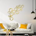 thumbnail image 5 of 2 Set 3D Circle Wall Sticker Mirror Surface Removable Acrylic for Living Room Bedroom Kitchen Office GYM Golden, 5 of 5