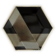 thumbnail image 1 of Weddingstar T151-55 Hexagon Party Plates  Black &amp; Gold - Large, 1 of 1