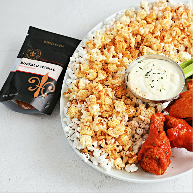 Buffalo Wings Flavored Popcorn Seasoning Low Sodium Spicy Seasoning Mix,  Gluten-free Popcorn Kernel Seasoning, Red Hot Flavor Gift for Him 