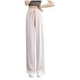thumbnail image 1 of ameIAEA Straight Leg Pants Women High Waisted Drawstring Pants Solid Color Lounge Long Trousers, 1 of 4