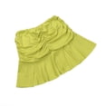 thumbnail image 4 of Female Solid Color High Waist Pleated Skirt Ruffled Short Dress S-L, 4 of 8