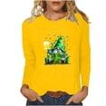 thumbnail image 1 of FAIWAD St. Patrick's Day Tops for Womens Long Sleeve Round Neck Printed Casual Plus Size Tunic Tops, 1 of 4