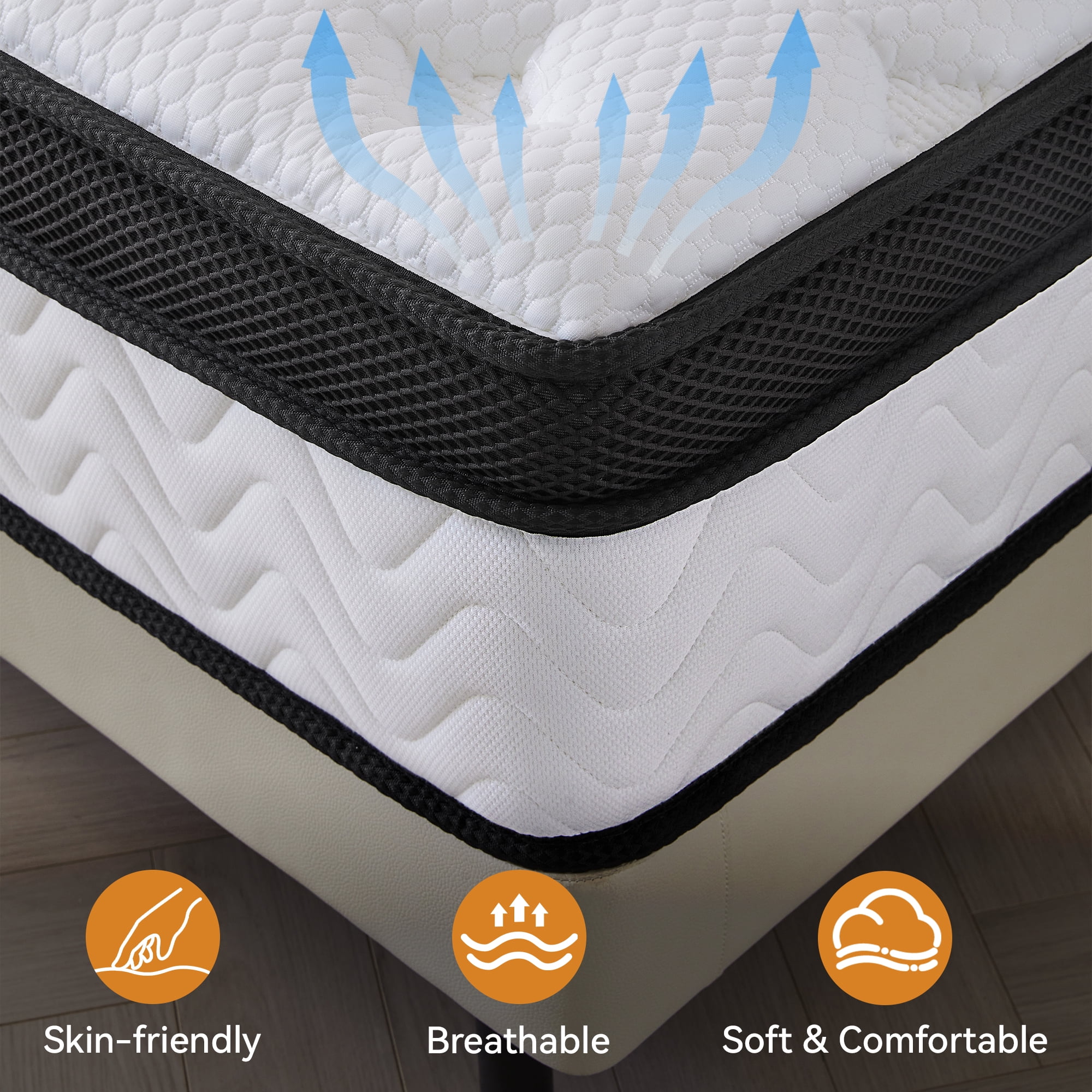 Sailvan King Mattress ,12 inch King Size Mattress ,Hybrid Mattress King in a Box with Memory Foam and King Pocket Springs for Edge Support, Pressure Relief