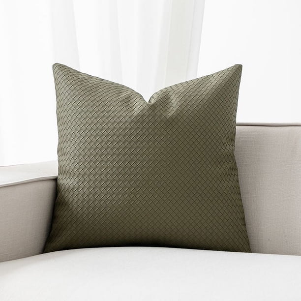 Nvzi 4 fundas de almohada de cuero texturizado tejido con estampado verde, funda de almohada colorida, ilumina el paisaje de tu dormitorio 23,62 x 23,62 pulgadas (verde)