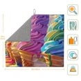 thumbnail image 3 of Honeii Rainbow Melting Ice Cream for Dish Drying Mat for Kitchen Counter, Non-slip Rubber Backed, Hide Stain Kitchen Super Absorbent Draining Mat, Dish Rack Pad, 3 of 8