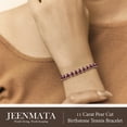thumbnail image 5 of JeenMata 11 TCW July Ruby - Pear Cut Birthstone Tennis Bracelet for Women in Eternity Design - White Gold Plating, Female, Adult, 5 of 9