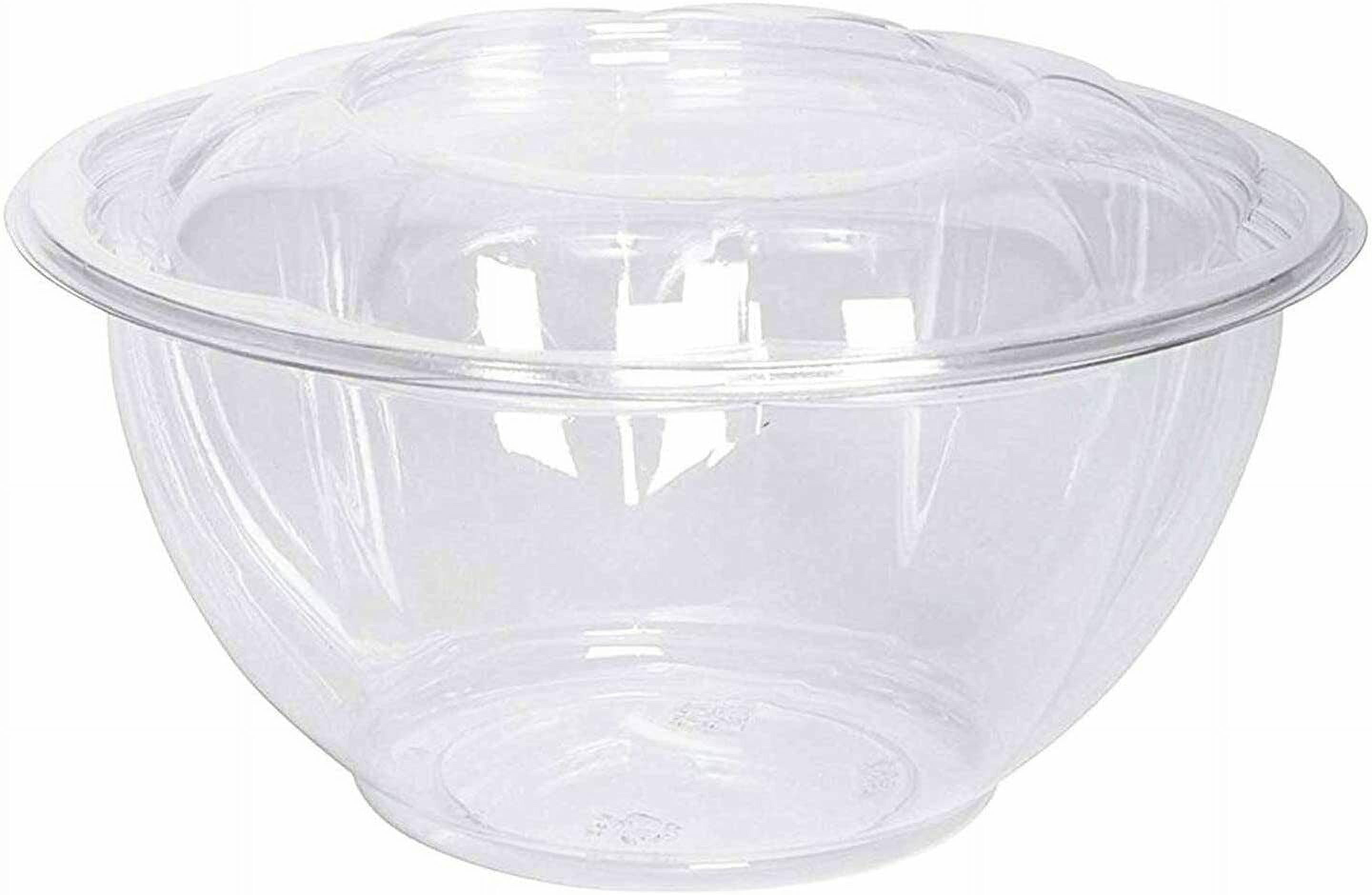 Stock Your Home 18oz Clear Plastic Salad Bowls with Lids Disposable (50 Pack) Mini Takeout Container with Snap on Lid for Fruit Salads, Quinoa