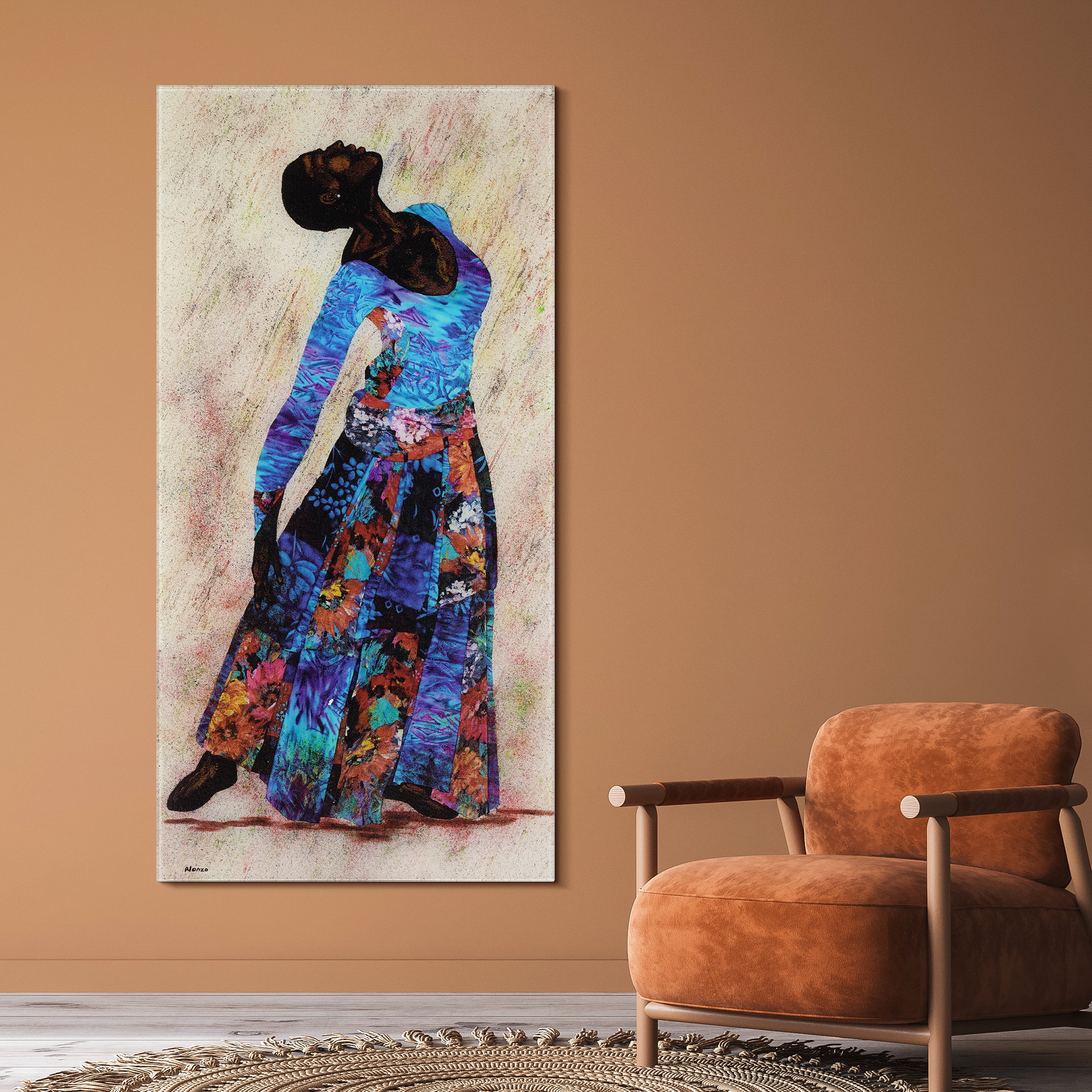 "Her Beauty II" Woman 72"x 36" Frameless Reverse Printed Tempered Art Glass Wall Art