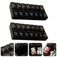 thumbnail image 5 of FRCOLOR 7-day pill boxes 2 Pcs 1 Set 7day Containers Simple Compartment (Black),7.4"X3.58"X1.22", 5 of 5