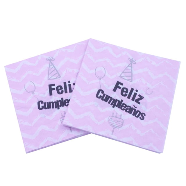 Servilletas de Papel Yuyangstore 20 Piezas 33x33cm Feliz Cumpleanos Rosa