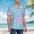 thumbnail image 5 of Easygdp Fantasy Gradient Men's Hawaiian Shirts Print Lapel Short Sleeve for Beach, vacation, party, casual occasions - Small, 5 of 9