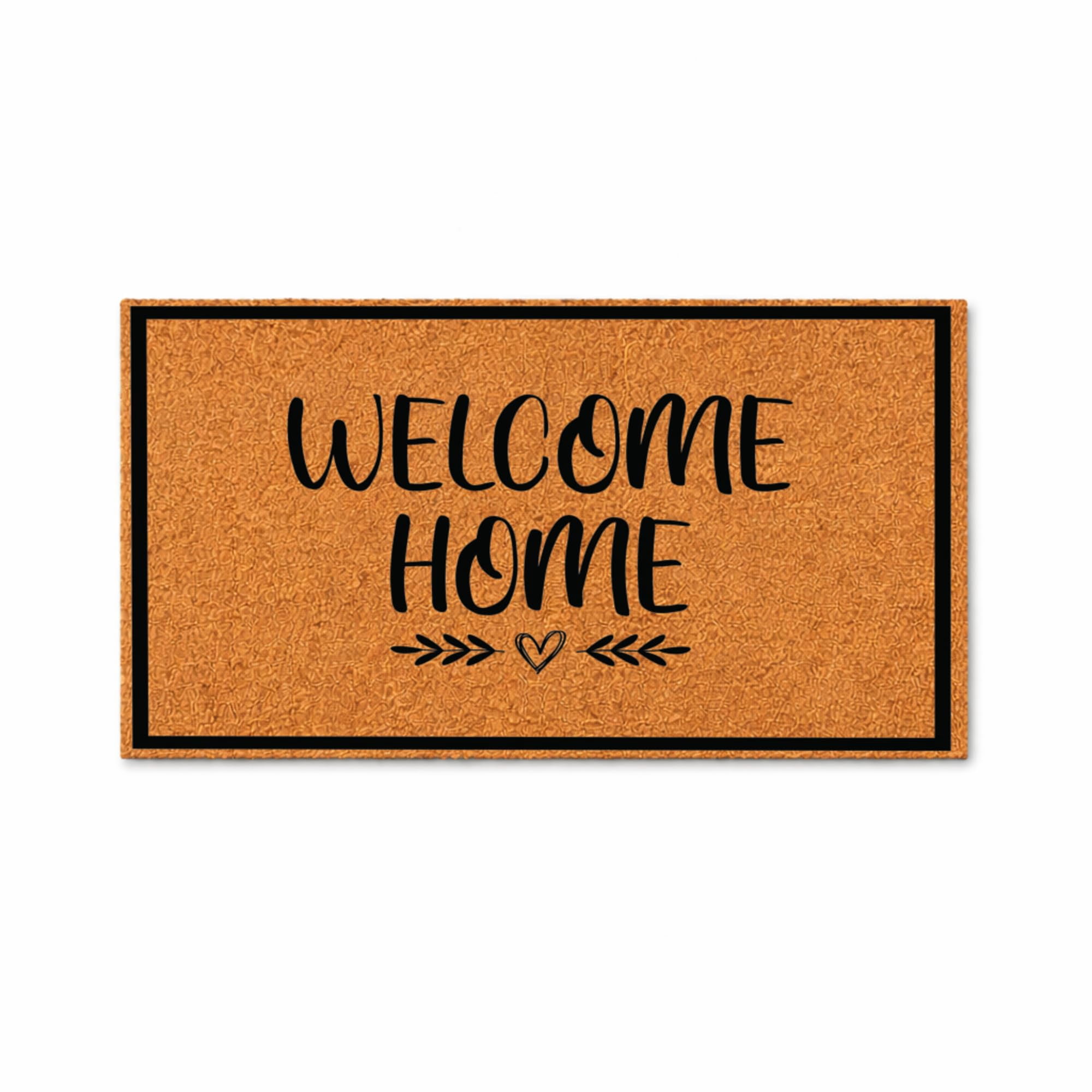 Welcome Home Boardered with Heart | Cute Doormat | Welcome Mat | Custom Door Mat | Funny Gift | Home Doormat | New Home | Closing Gift