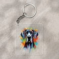 thumbnail image 2 of Watercolor Drip Great Dane Pop Art Colorful Portrait Artwork Acrylic Keychain Danes Dog Lover Gifts Collar Charm Tag Keyring - 01009, 2 of 5