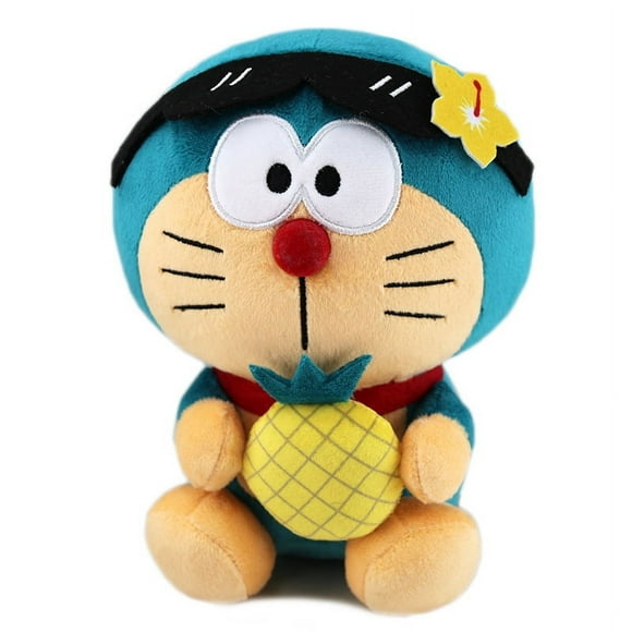 Doraemon Plush Toy, 8 Inch Cute Tropical Tan Stuffed Animal with Pineapple