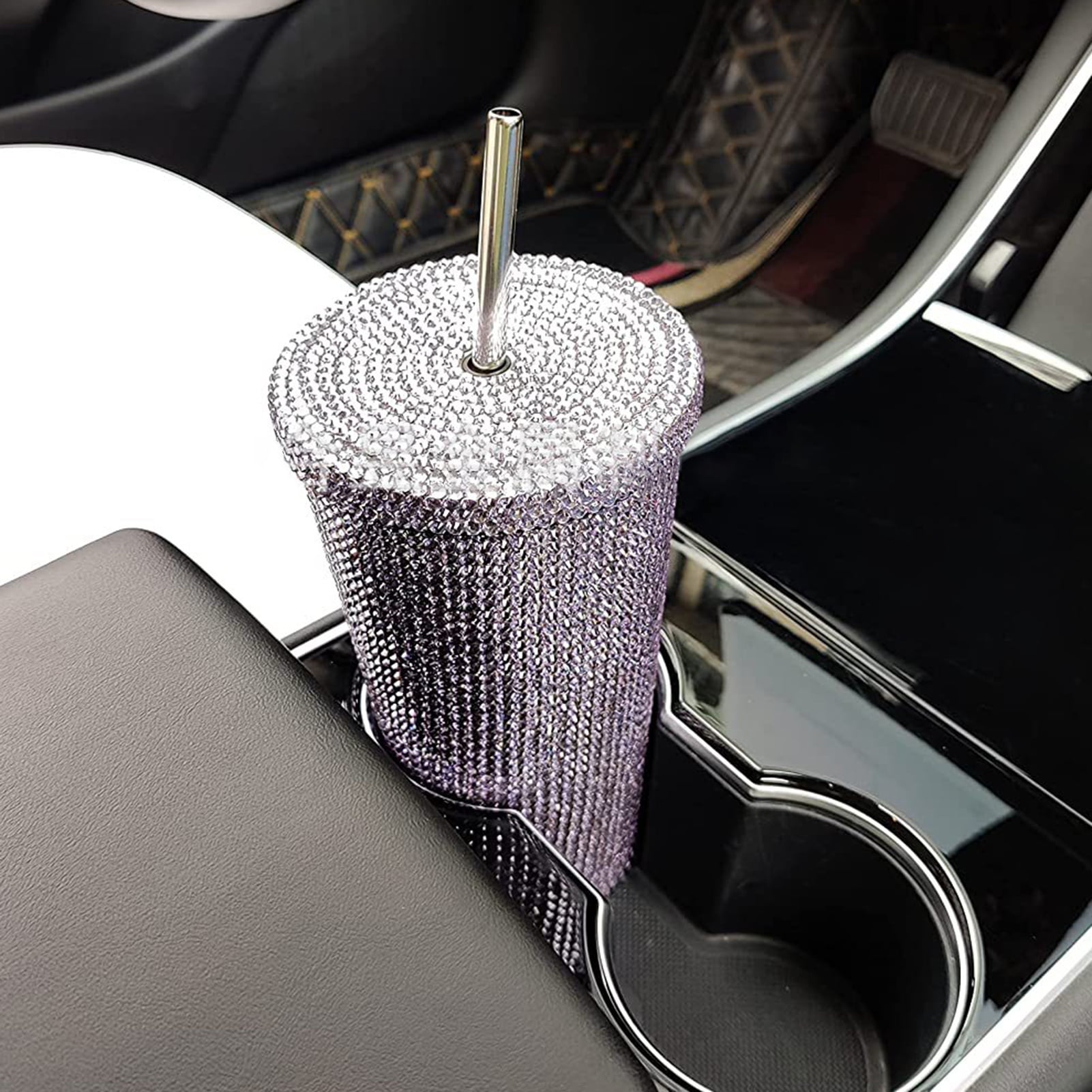 Studded Bling Diamond Tumbler Glitter Water Bottle with Lid Stainless Steel  Vacuum Thermal Straw Tum…See more Studded Bling Diamond Tumbler Glitter
