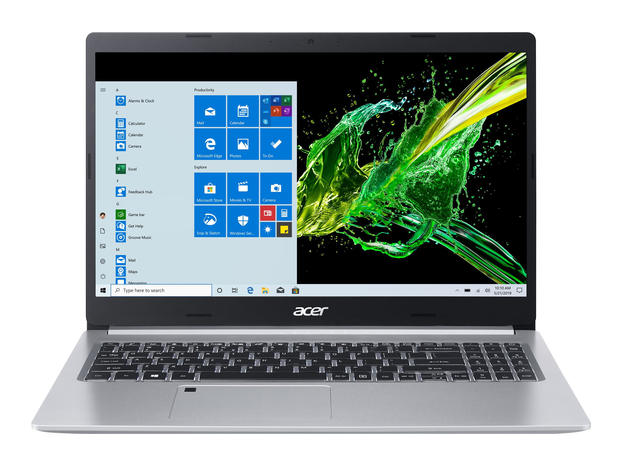 Acer Aspire 5 A515-55-75NC - Core i7 1065G7 / 1.3 GHz - Win 10 Home 64-bit  - 8 GB RAM - 512 GB SSD - 15.6