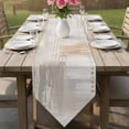 thumbnail image 6 of Beige Abstract Table Runner Linen Burlap Table Runner 120 Inches Long Modern Gradient Mottled Vintage Stripes Dresser Scarves for Kitchen Island Coffee Dining Room Party Holiday Decoration 13"x120", 6 of 8