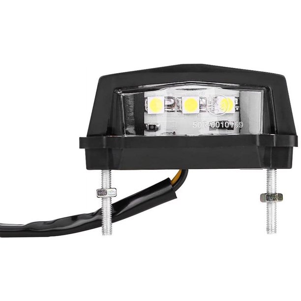 Luz LED para matrícula de motocicleta, 12 V, 3 unidades, LED, 2 cables, universal, para matrícula de motocicleta, luz trasera.