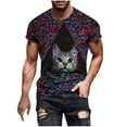 thumbnail image 2 of Handshe Men's T-shirts Funny T-shirt for Men 3D Cat Graphic Print Tees Summer Shirts for Men Casual Short Sleeve Tee, 2 of 5