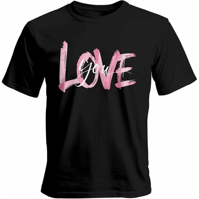 Camisetas para hombre, camisetas casuales de manga corta con texto "Te amo" para San Valentín, camisetas gráficas para hombre
