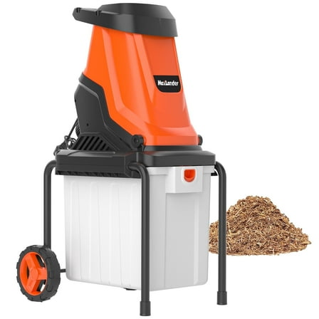 MAXLANDER 15-Amp 120V Heavy-Duty Electric Wood Chipper with 1.2-Bushel Bin