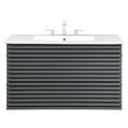 thumbnail image 2 of Modway Render 36" MDF Wood Wall-Mount Bathroom Vanity in Gray/White, 2 of 4