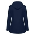 thumbnail image 5 of MarinaVida Women Winter Coat Solid Rain Jacket Outdoor Plus Size Waterproof Hooded Raincoat Windproof, 5 of 6