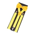 thumbnail image 1 of Bunblic Bretelles pour Hommes Ensemble Nœud Papillon Forme Y Bretelles Réglables pour Jeans Cosplay Fête Jaune, 1 of 8