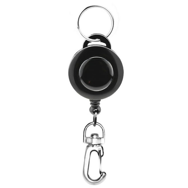 1PC Fly Fishing Tying Tackle Tool Retractor Reel Gear Assortment Pack Holder Clip Retractable Cord Key Chain ,Rigid Aluminum Skeletal Frame