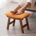 thumbnail image 1 of Foot Stool Ottoman and Footstool Small Sofa Foot Rest Bamboo Foot Stool Under Desk Extra Seating for Living Room Bedroom and Kitchen (Natural Stool Legs - Surface), 1 of 7