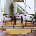 thumbnail image 3 of Brown Yellow Vintage Round Area Rug 7Ft Washable Circle Rugs for Dorm Laundry Room, Retro Farmhouse Elegant Pastoral Non-Slip Carpet Floor Mats Indoor Outdoor Carpet Runner Aesthetic Home Decor, 3 of 8