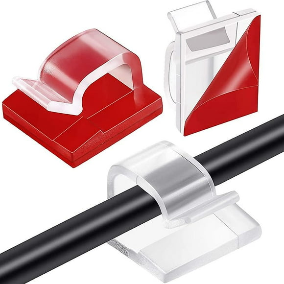 100 Pieces Heilwiy Cable Holder Self-adhesive Mini Outdoor Cable Clips With Adhesive Gift