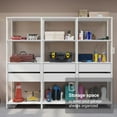 thumbnail image 4 of Madesa Garage Storage Cabinet 6-Drawer Tool Organizer with Open Shelves 82" - White, 4 of 8