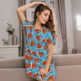 thumbnail image 3 of Gukieu Cartoon Watermelon Print Women's Nightgown, A-line Round Neck Short-sleeved Nightgown Pajamas Home Wear Suitable for Home and Outing, 3 of 6