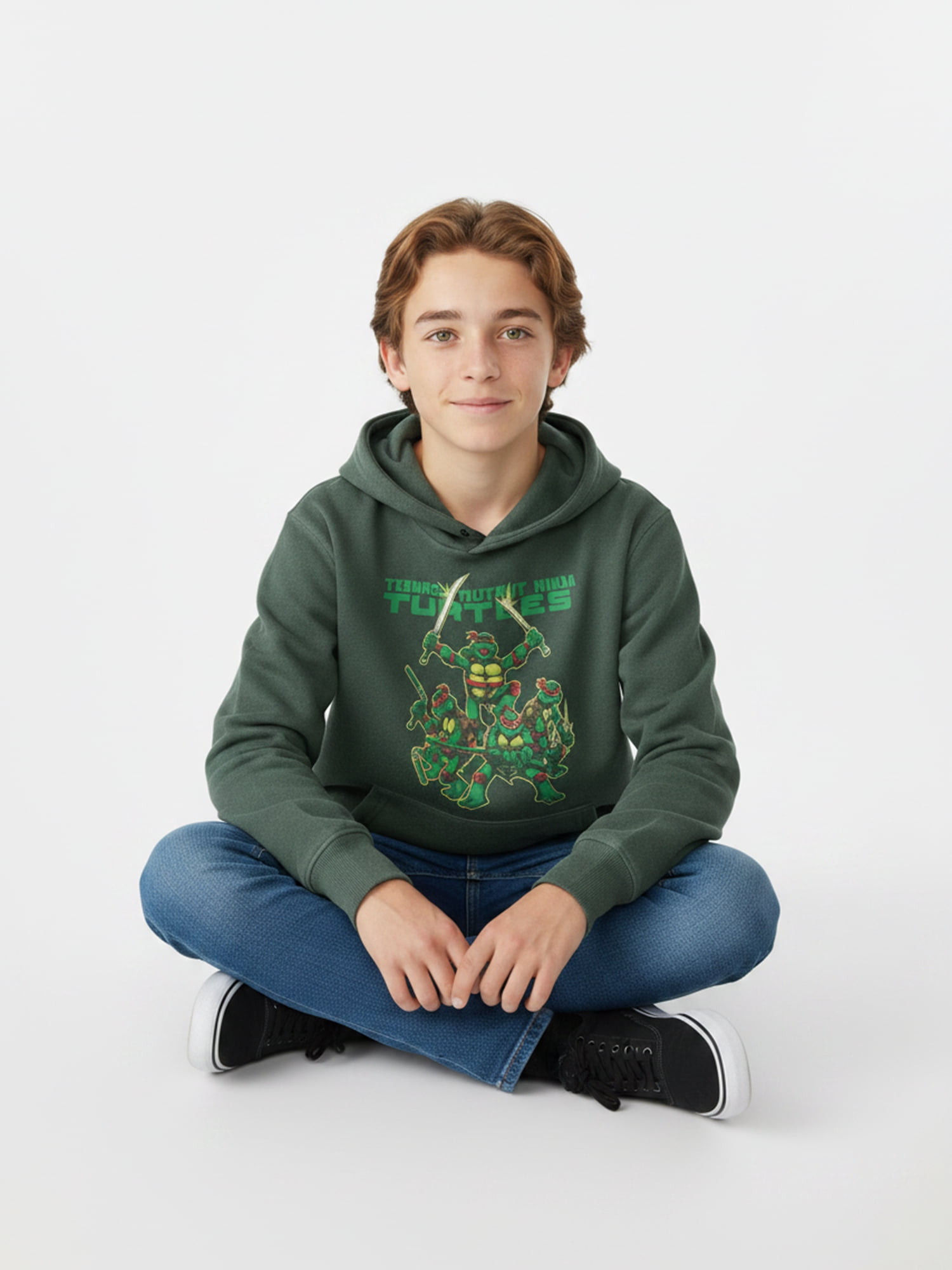 Teenage Mutant Ninja Turtles, Boys' & Big Boys' Elevated Mineral Wash Graphic Hoodie, Sizes 4-18