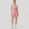 thumbnail image 4 of Women's Twist Front Sports Bra with Keyhole Cutout and Wide Shoulder Straps - Small, Pink, 4 of 7