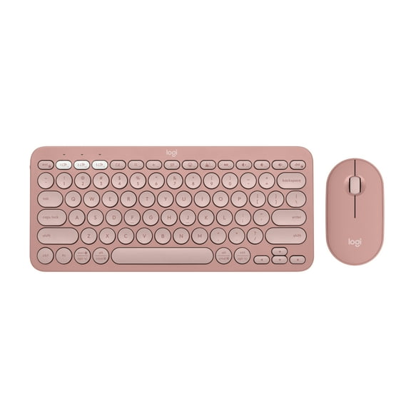 Logitech Pebble 2 Combo, Wireless Keyboard and Mouse, Quiet and Portable, Customizable, Logi Bolt, Bluetooth, Easy-Switch for Windows, macOS, iPadOS, Chrome, Tonal Rose