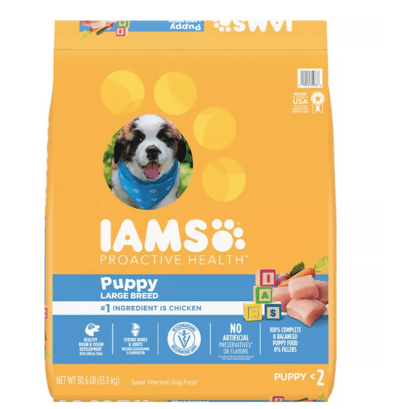 Iams Smart Large Breed Puppy Real Chicken Recipe Dry Dog Food, 30.6 lb. Bag
