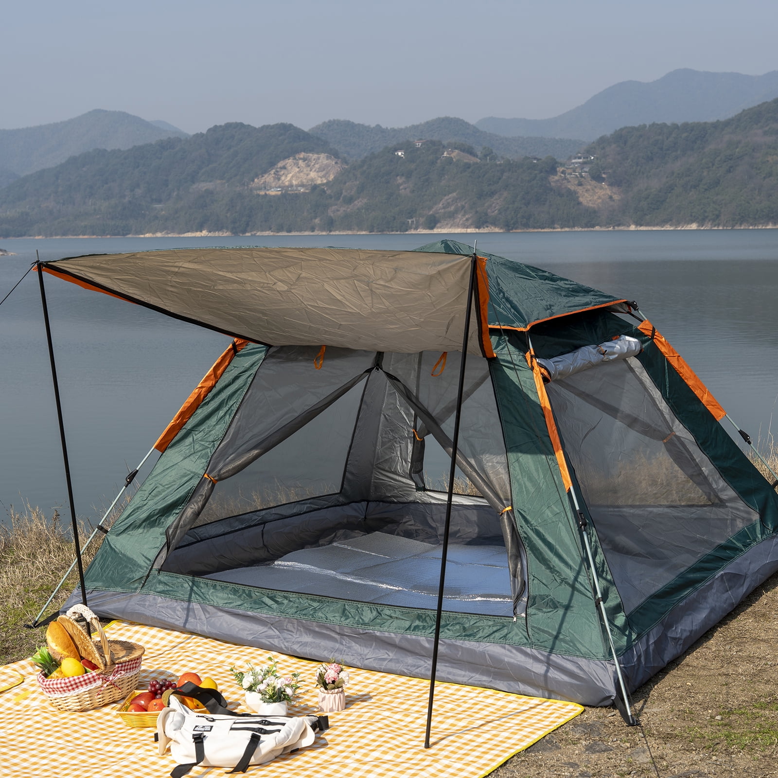 Topchances 4 Person Outdoor Camping Tent with Carry Bag