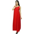 thumbnail image 2 of Bimba Robe Maxi à Bretelles Spaghetti Unie pour Femmes pour l'Été Plage Robe d'Été, 2 of 9