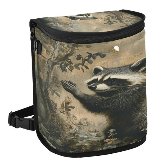 Qxltty The Cute Raccoon Car Trash Can with Lid Vehicle Backseat Hanging Leak Proof Storage Bin