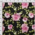 thumbnail image 3 of oneOone Cotton Poplin Fabric Watercolor Leaves & Peony Floral_Printed Fabric 1 Yard 56 Inch Wide, 3 of 4