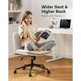 thumbnail image 4 of Marsail Armless-Office Desk Chair with Wheels: PU Leather Cross Legged Wide Chair,Comfortable Adjustable Swivel Computer Task Chairs for Home,Office,Make Up,Small Space,Bed Room(Light Beige), 4 of 4