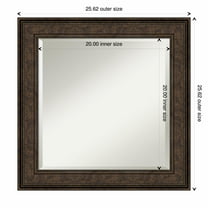 Amanti Art Ridge Bronze Beveled Wood Wall Mirror 25.75 x 25.75 in.
