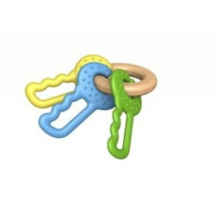 beginagain green keys teether, 3-pc - soothing comfort while promoting fine motor skills - 6 months+