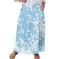 thumbnail image 2 of Xixinqiwan No Boundaries Maxi Skirts for Women 2025,Women's Flowy Maxi Skirt Summer Pleated Chiffon Elastic Waisted Casual Long Skirts with Pockets, 2 of 5